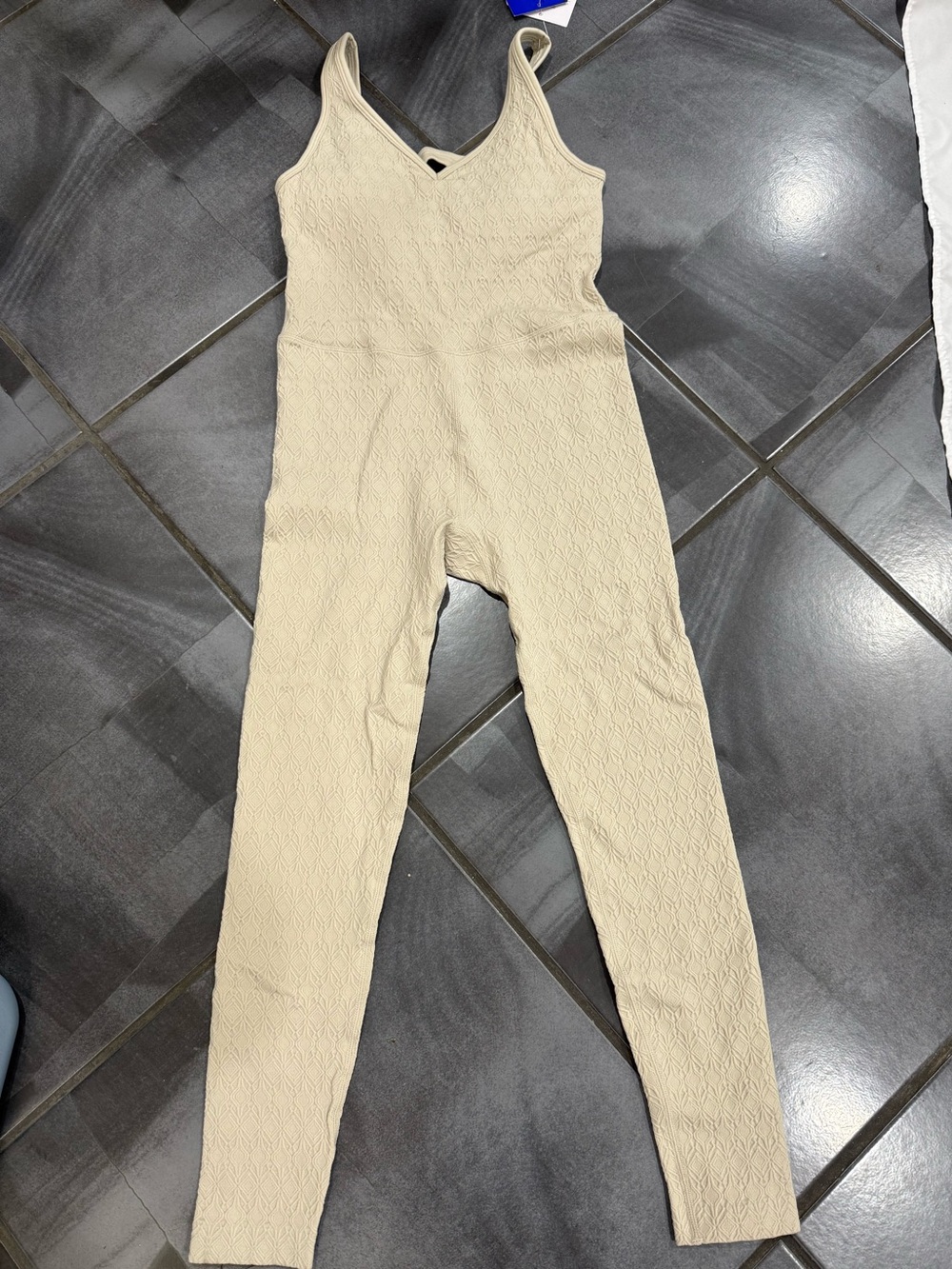 JoyLab Textured Cream Jumpsuit